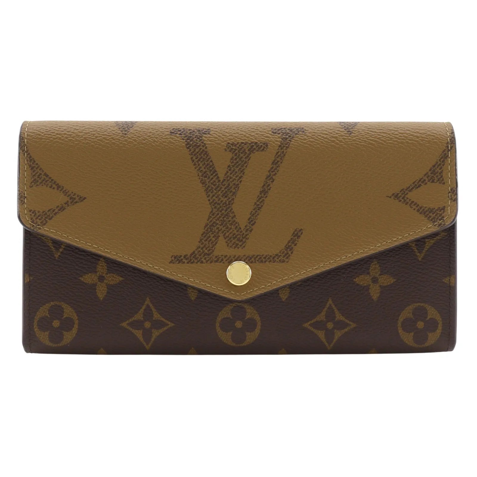 Louis Vuitton Sarah Wallet NM Reverse Monogram Giant and Monogram Canvas, Brown, Canvas, Wallet