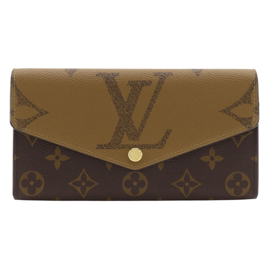 Louis Vuitton Sarah Wallet NM Reverse Monogram Giant and Monogram Canvas, Brown, Canvas, Wallet