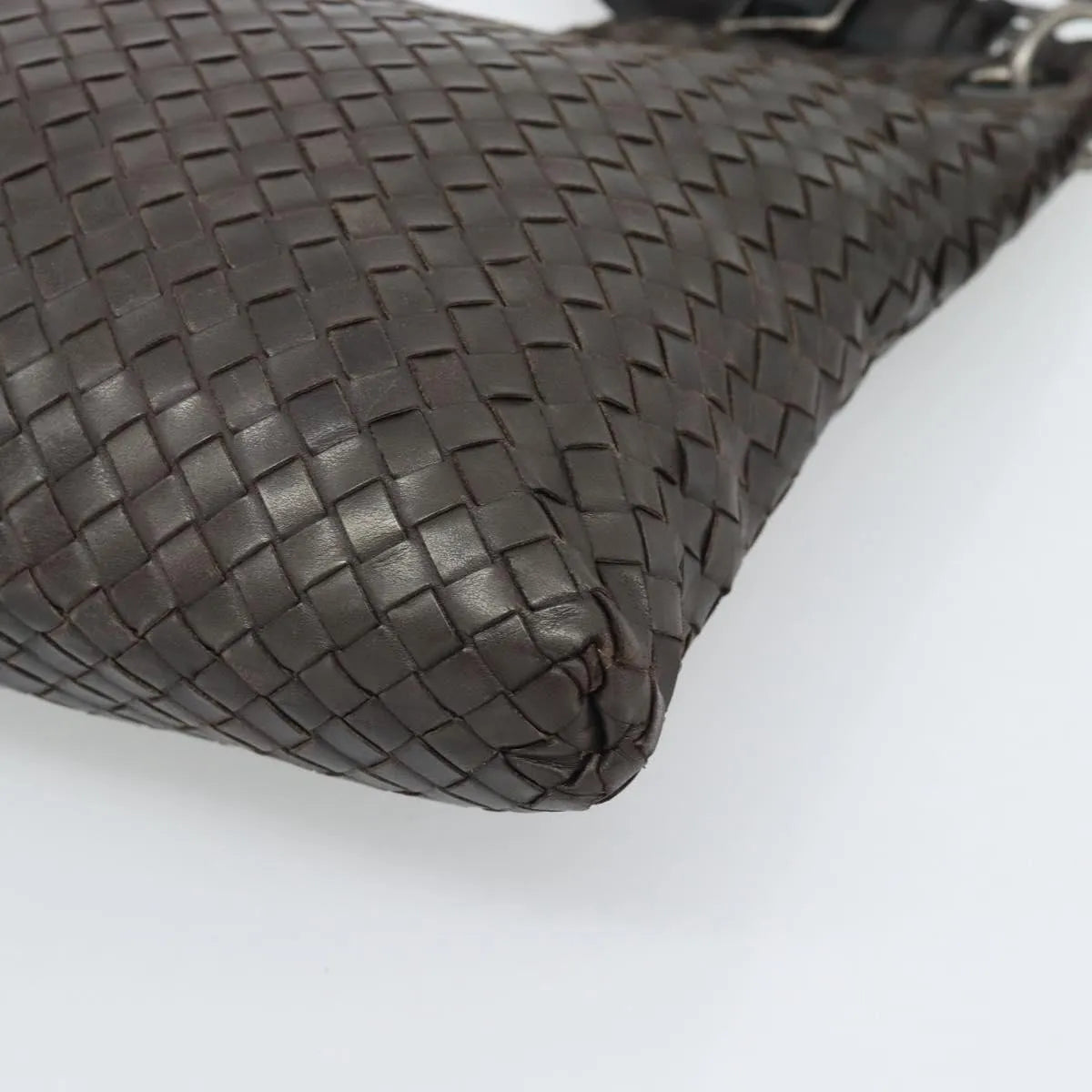 Bottega Veneta Flat Messenger Intrecciato Nappa, Brown, Leather, Crossbody Bag