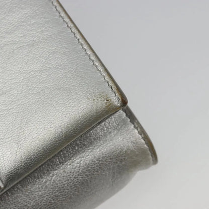 Salvatore Ferragamo Vara Chain Flap Leather, Silver, Leather, Shoulder Bag