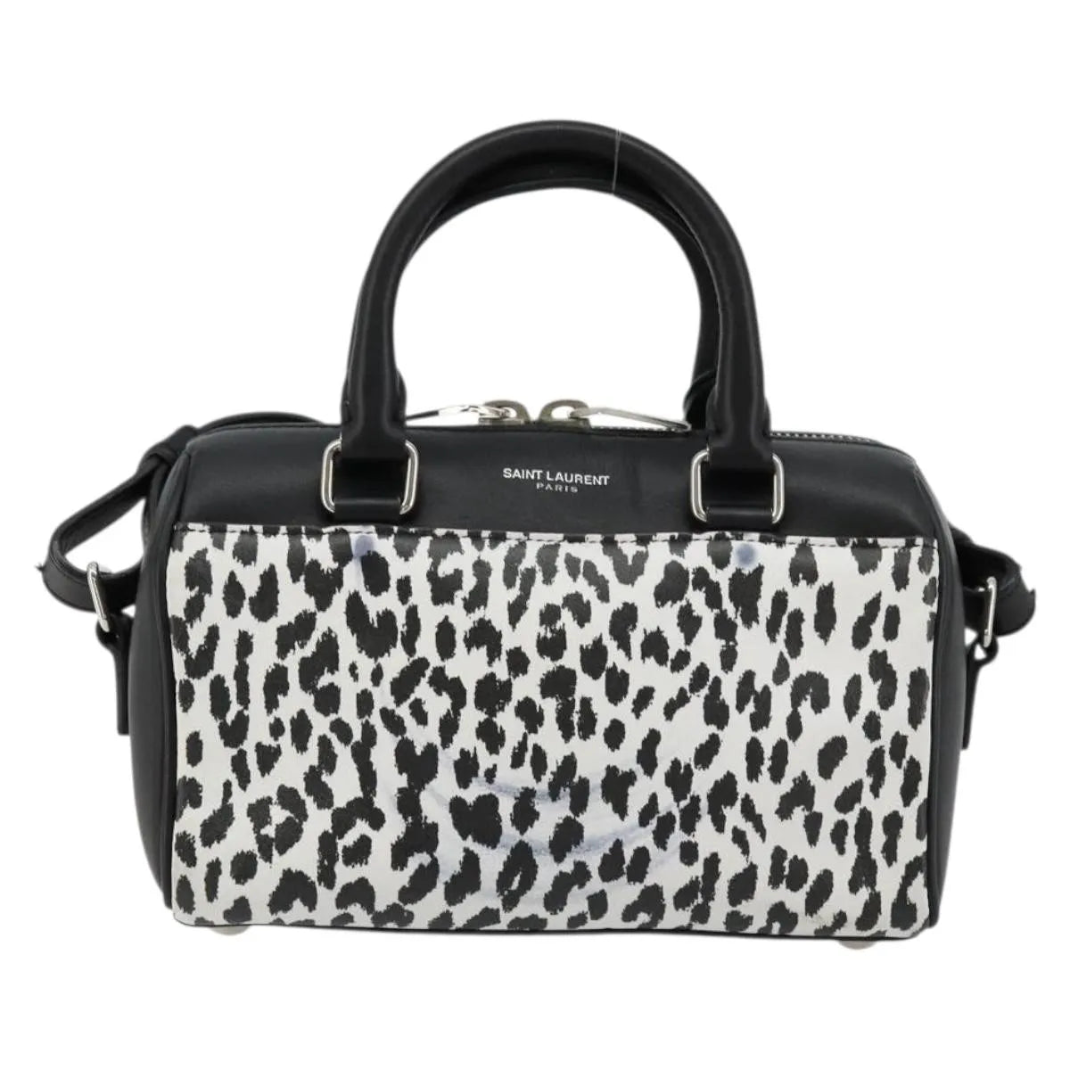 Saint Laurent Classic Baby Duffle Printed Leather, Black, Leather, Handbag