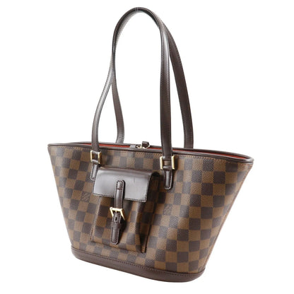 Louis Vuitton Manosque Damier, Brown, Canvas, Tote Bag
