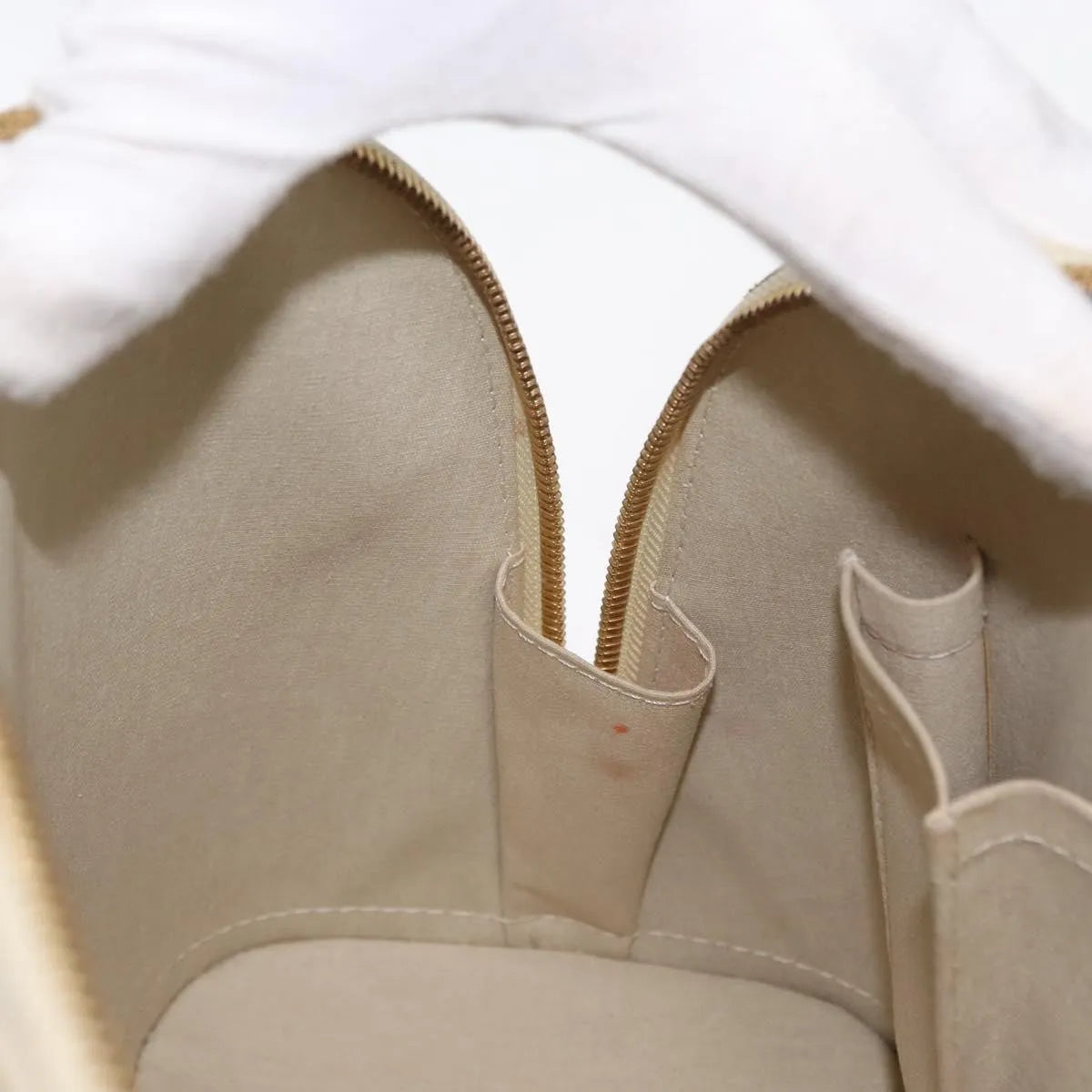 Louis Vuitton Alma Monogram Vernis, Beige, Patent Leather, Handbag