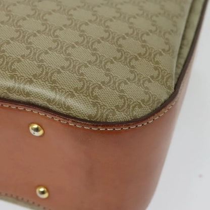 Celine Vintage Convertible Top Handle Macadam Coated Canvas, Beige, Canvas, Handbag