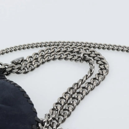 Stella McCartney Falabella Fold Over Faux Leather, Navy, Polyester, Shoulder Bag
