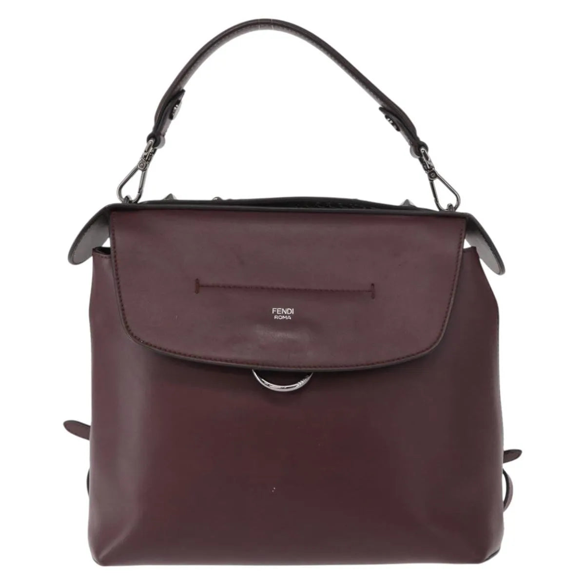 Fendi Back to School Leather, Burgundy, Leather, Backpack