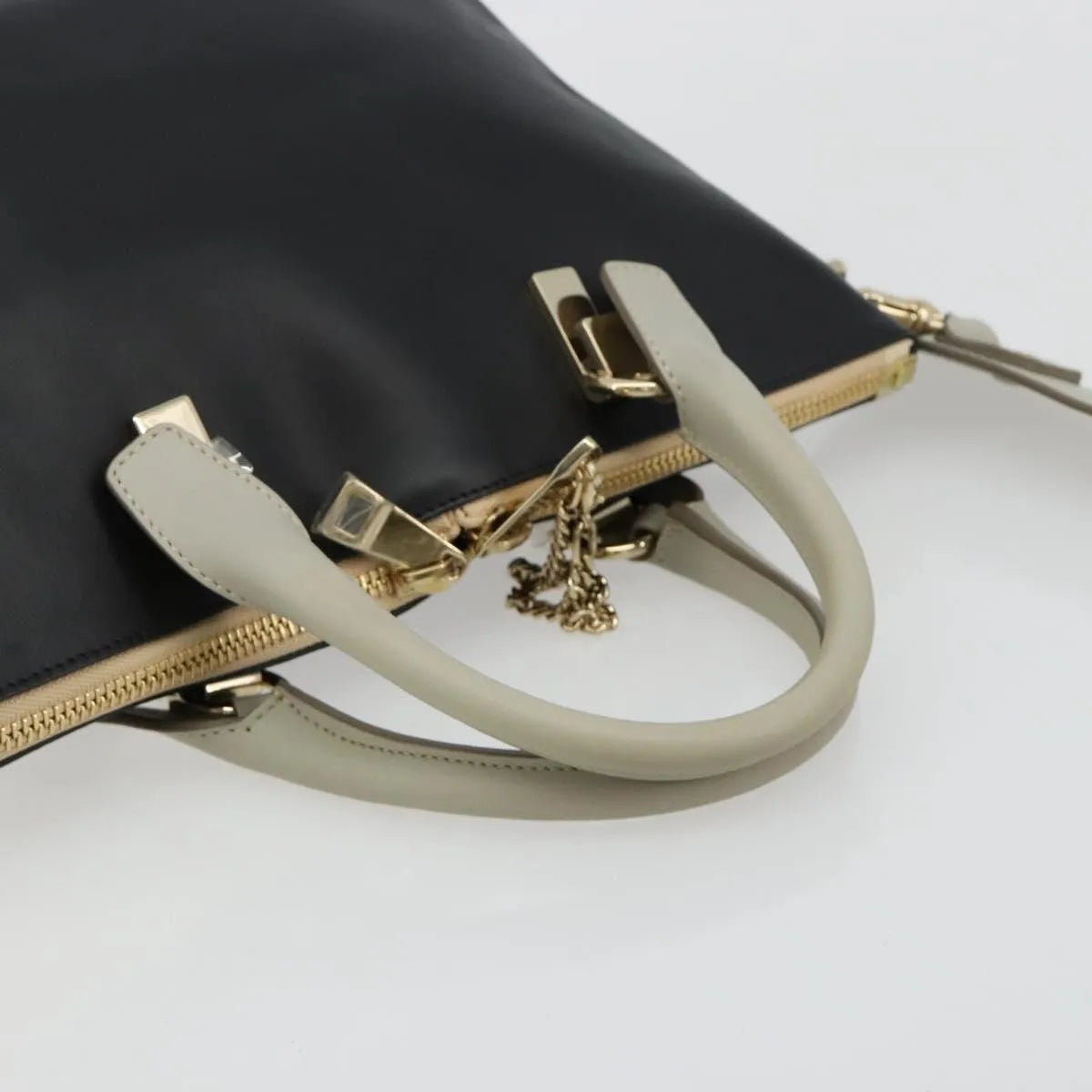 Chloe Bicolor Baylee Satchel Leather, Black, Leather, Handbag