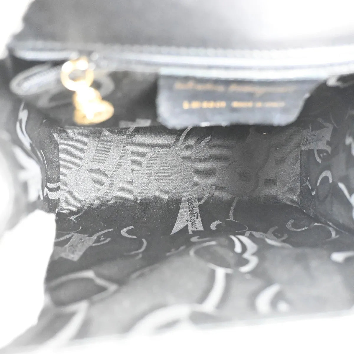 Salvatore Ferragamo Vala Leather, Black, Leather, Handbag