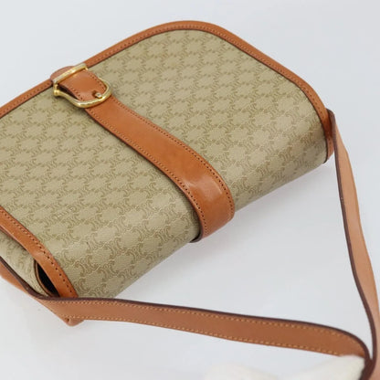 Celine Vintage Macadam Canvas and Leather, Beige, Canvas, Shoulder Bag