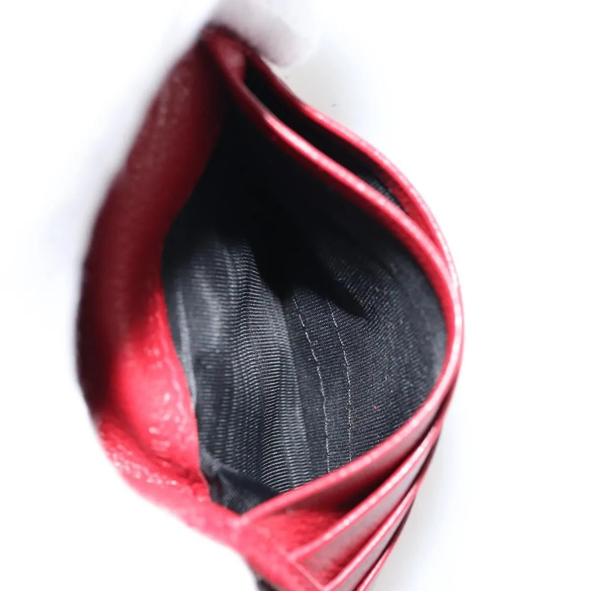 Saint Laurent Zipped Bifold Leather, Red, Leather, Wallet