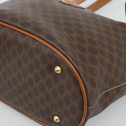 Celine Vintage Macadam Canvas and Leather, Brown, Canvas, Tote Bag