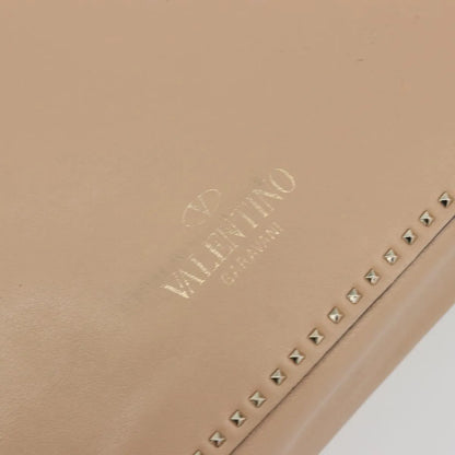 Valentino Garavani Convertible Zip Satchel Leather with Micro Rockstuds, Beige, Leather, Handbag