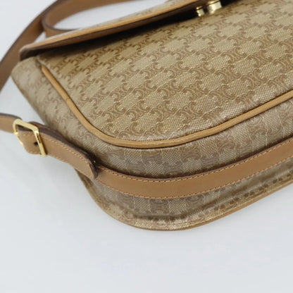 Celine Vintage Macadam Canvas, Beige, Canvas, Shoulder Bag