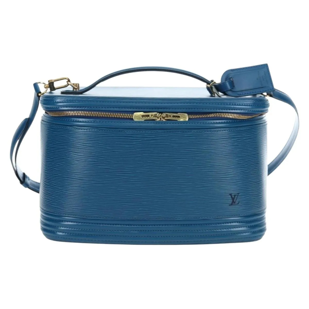 Louis Vuitton Nice Train Case Epi Leather, Blue, Leather, Handbag