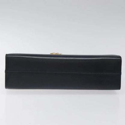 Salvatore Ferragamo Vintage Gancini Chain Leather, Navy, Leather, Shoulder Bag