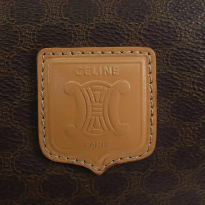 Celine Vintage Macadam Boston Canvas and Leather, Brown, PVC, Handbag