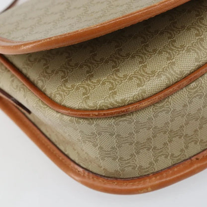 Celine Vintage Macadam Canvas and Leather, Beige, Canvas, Shoulder Bag