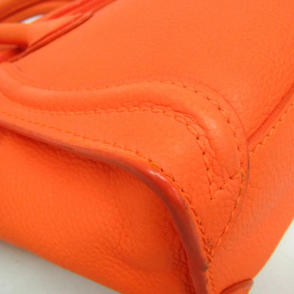 Celine Multicolor Luggage Leather, Orange, Leather, Handbag