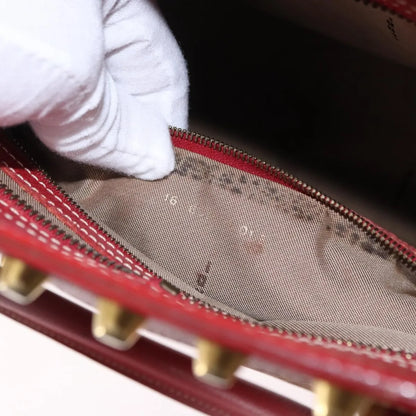 Fendi Studded Handle canvas, Red, Canvas, Handbag