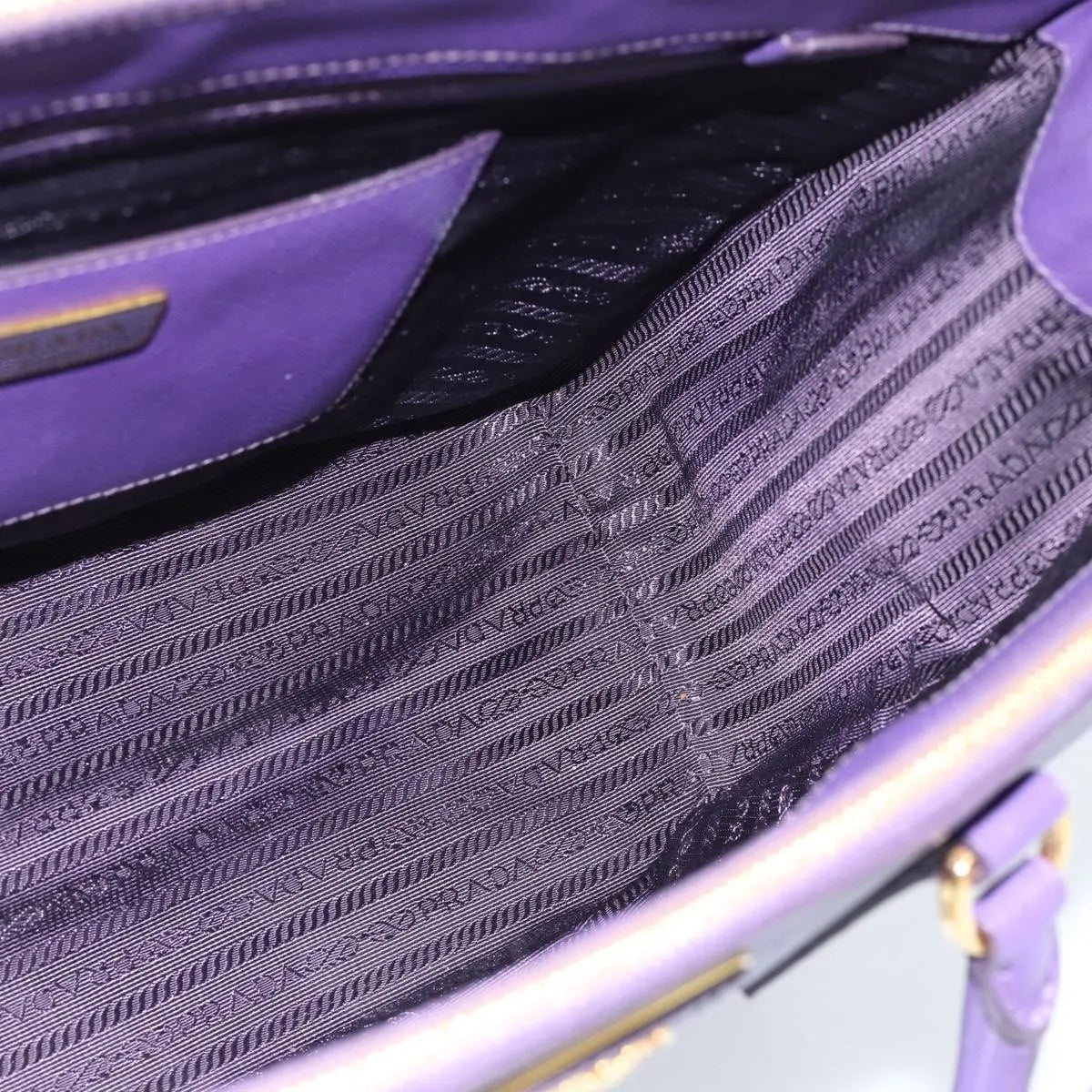 Prada Galleria Double Zip Tote Saffiano Leather, Purple, Leather, Handbag