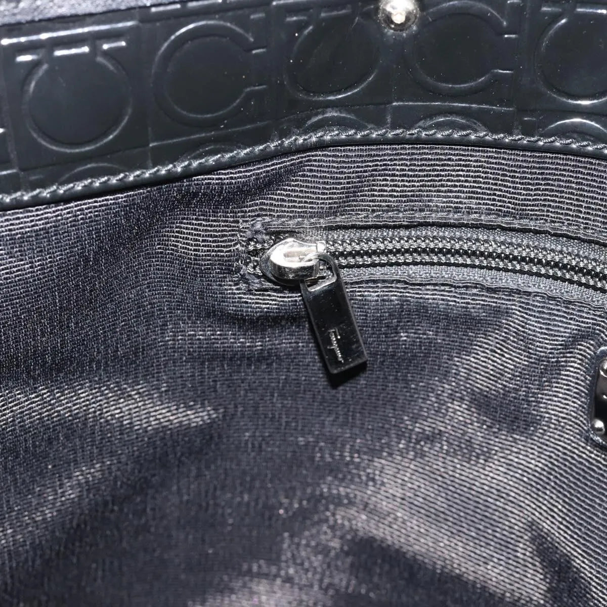 Salvatore Ferragamo Gancini Tote Patent leather, Black, Patent Leather, Tote Bag