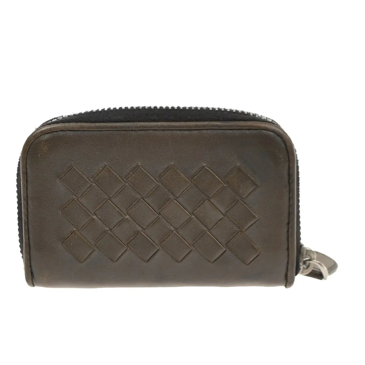 Bottega Veneta Zip Coin Purse Intrecciato Nappa, Brown, Leather, Wallet