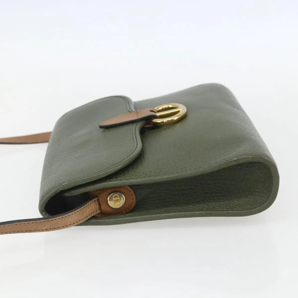 Christian Dior Vintage Leather, Khaki, Leather, Shoulder Bag