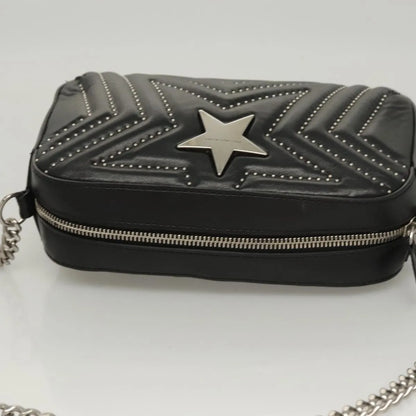 Stella McCartney Stella Star Camera Quilted Faux Leather, Black, Synthetic, Shoulder Bag