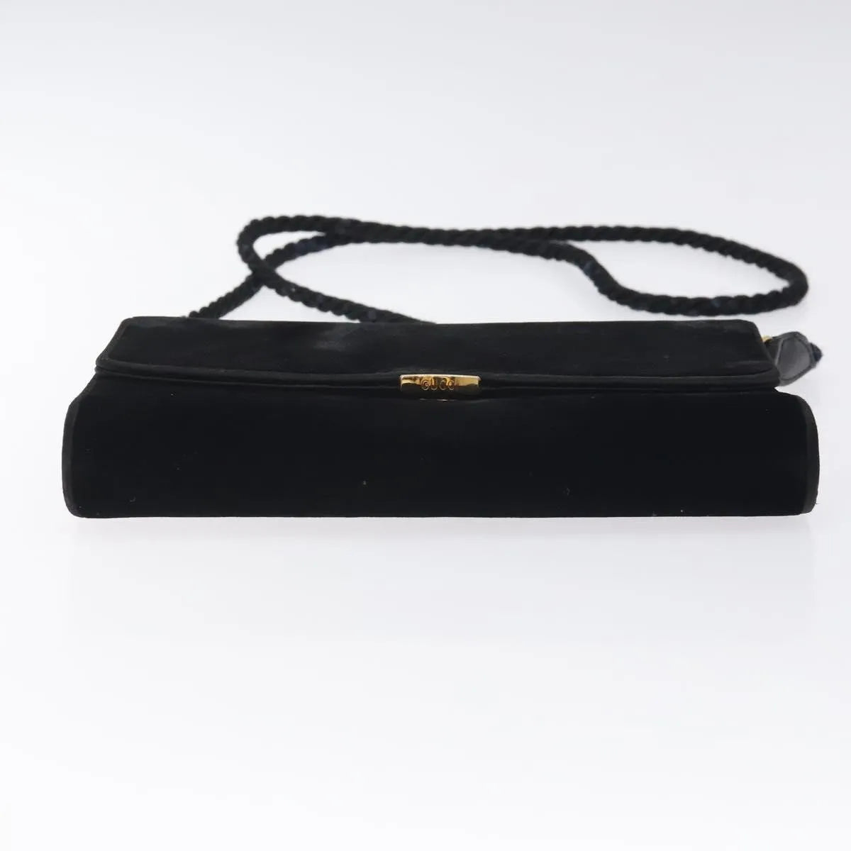 Gucci Vintage Flap Velvet, Black, Velvet, Shoulder Bag