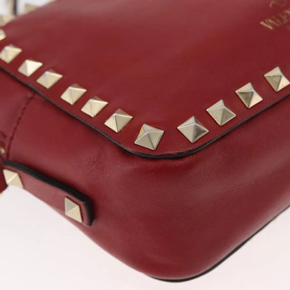 Valentino Garavani Rockstud Camera Leather, Red, Leather, Shoulder Bag