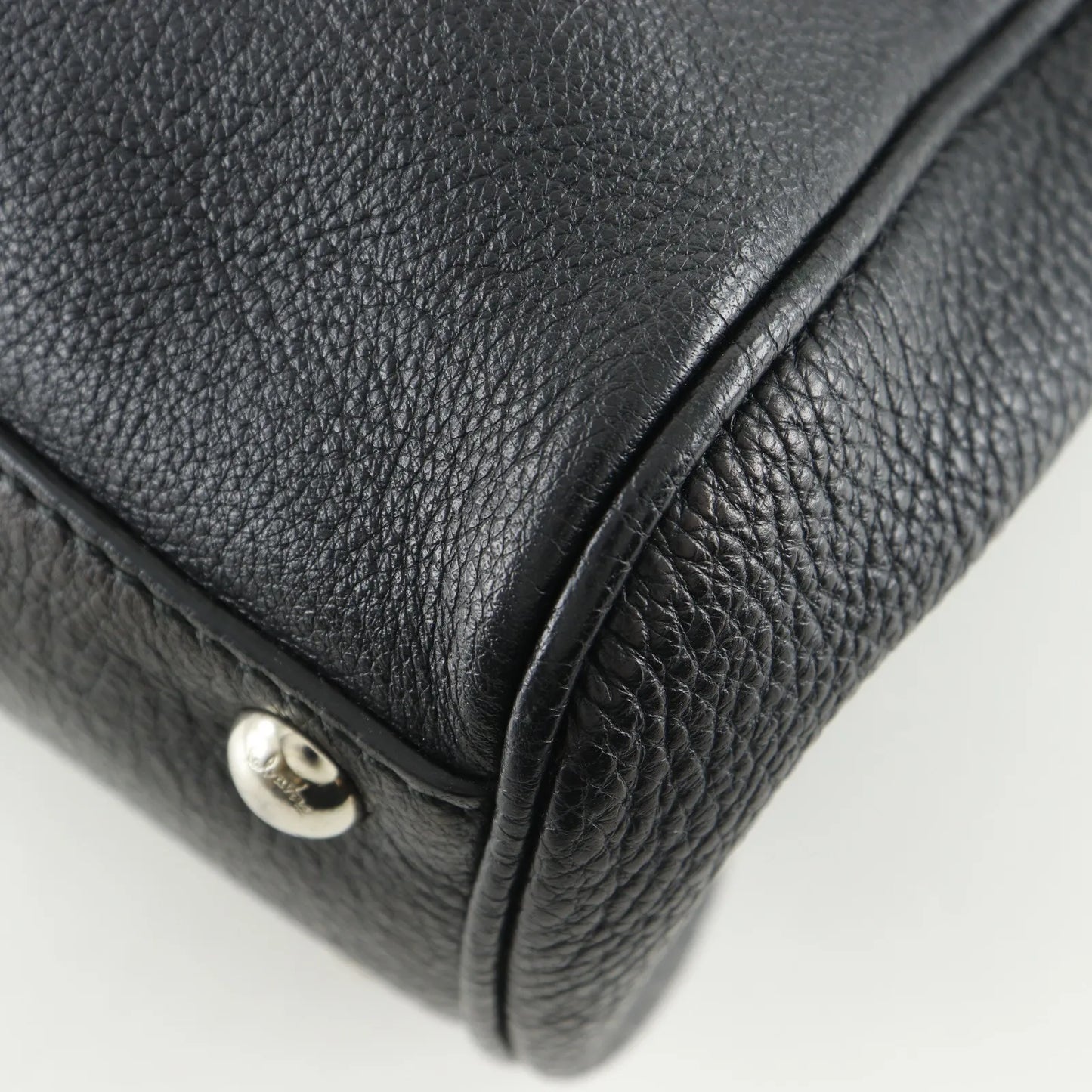 Salvatore Ferragamo Gancini Satchel Leather, Black, Leather, Shoulder Bag