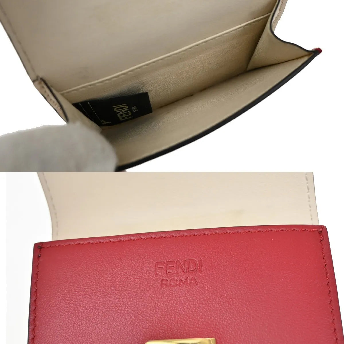 Fendi Peekaboo Leather, Red, Leather, Wallet