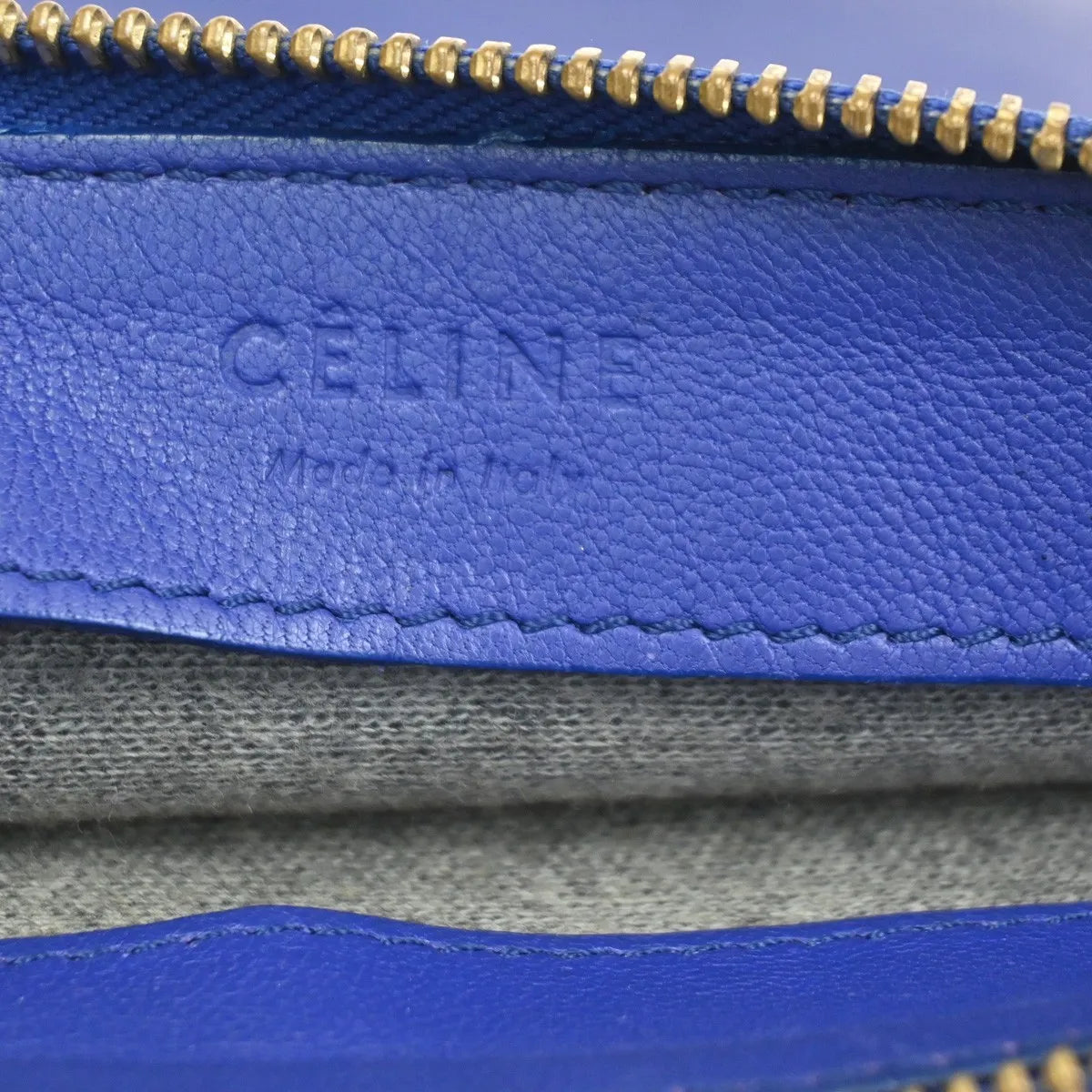 Celine Trio Leather, Blue, Leather, Shoulder Bag