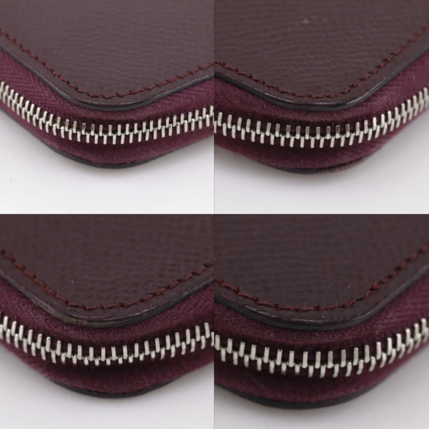 Hermes Azap Zip Around Epsom, Burgundy, Leather, Wallet