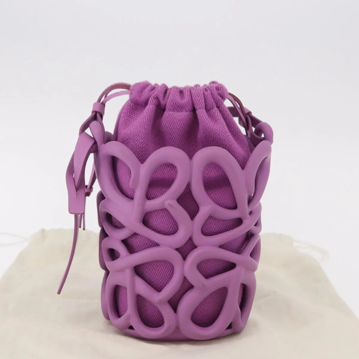Loewe Anagram Inflated Pocket Canvas and silicon, Purple, Canvas, Crossbody Bag