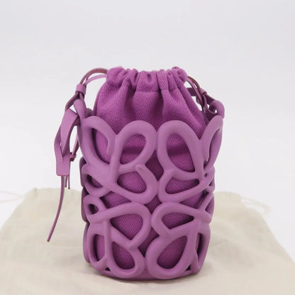 Loewe Anagram Inflated Pocket Canvas and silicon, Purple, Canvas, Crossbody Bag