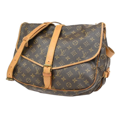 Louis Vuitton Saumur Monogram, Brown, Leather, Shoulder Bag