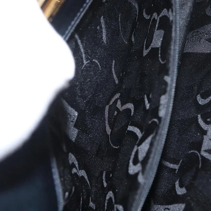 Salvatore Ferragamo Vintage Gancini Chain Leather, Navy, Leather, Shoulder Bag