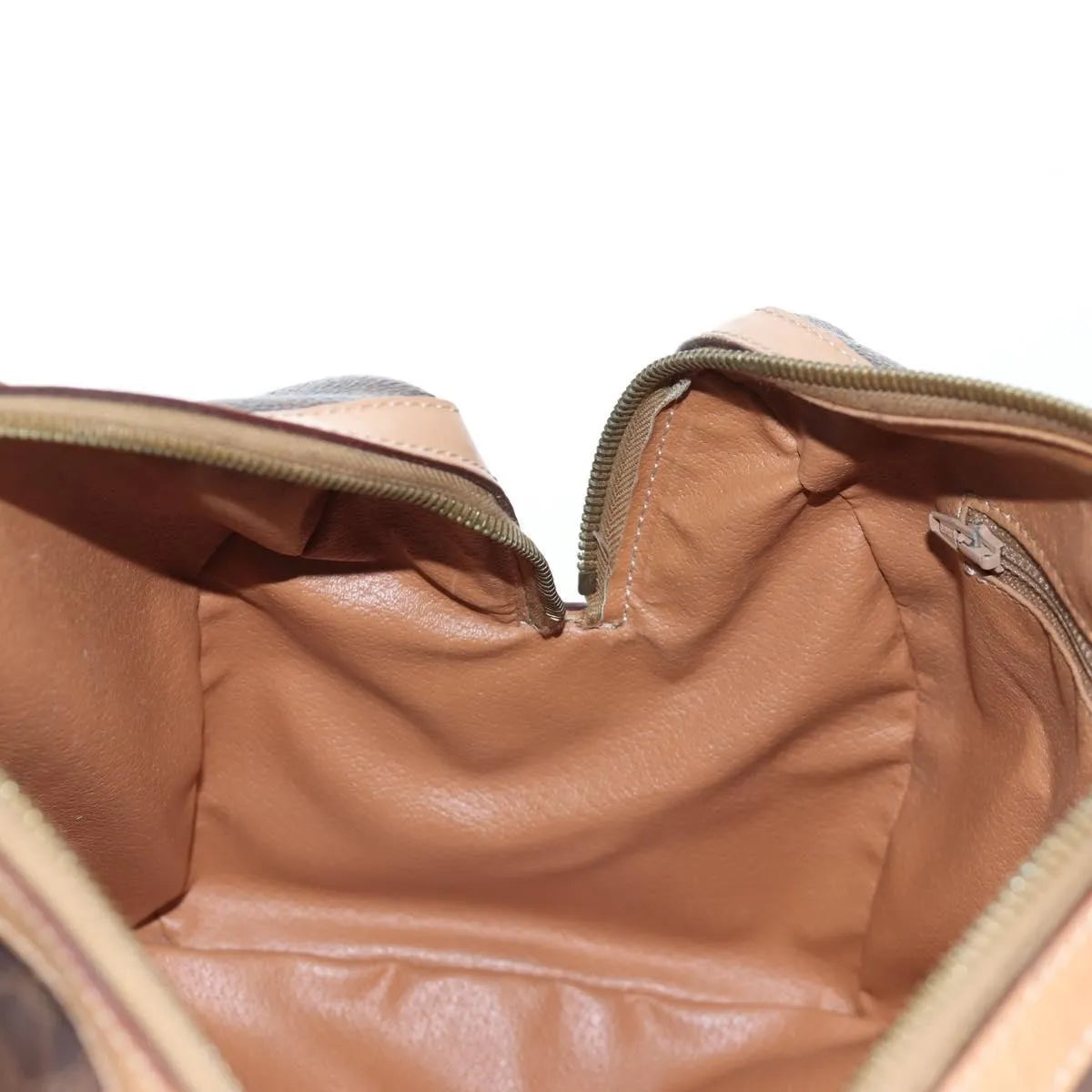 Celine Vintage Macadam Boston Canvas and Leather, Brown, PVC, Handbag
