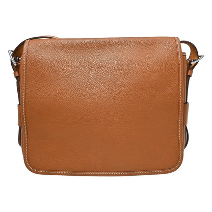Hermes Barda Messenger Clemence, Brown, Leather, Shoulder Bag