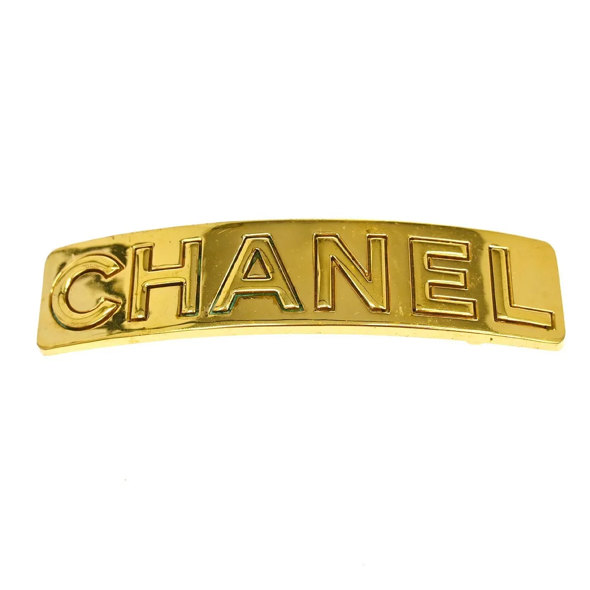 Chanel Logo Hair Barrette Metal, Gold, Gold Plated, Head Accessory
