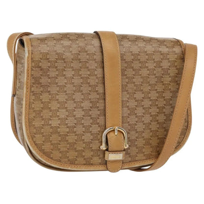 Celine Vintage Macadam Canvas, Beige, Canvas, Shoulder Bag