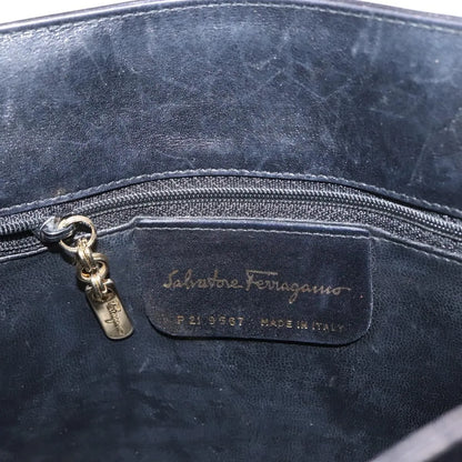 Salvatore Ferragamo Vintage Leather, Black, Leather, Shoulder Bag