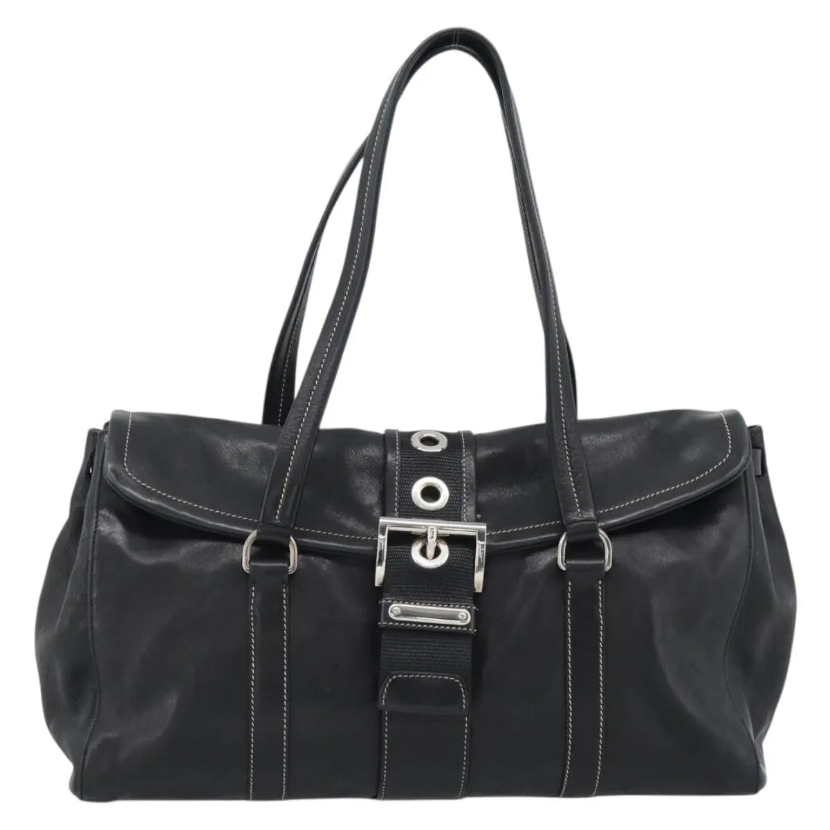 Prada Convertible Shopping Tote Saffiano Leather Saffiano Leather, Black, Leather, Tote Bag