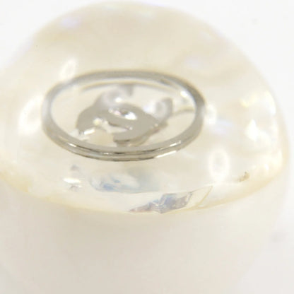 Chanel CC Ball Drop Pendant Metal, Silver, Metal, Necklace