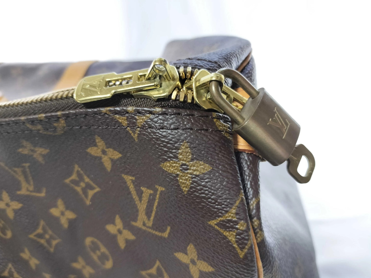 Louis Vuitton Keepall Monogram Canvas with LV Friends Patch, Brown, Canvas, Travel Bag