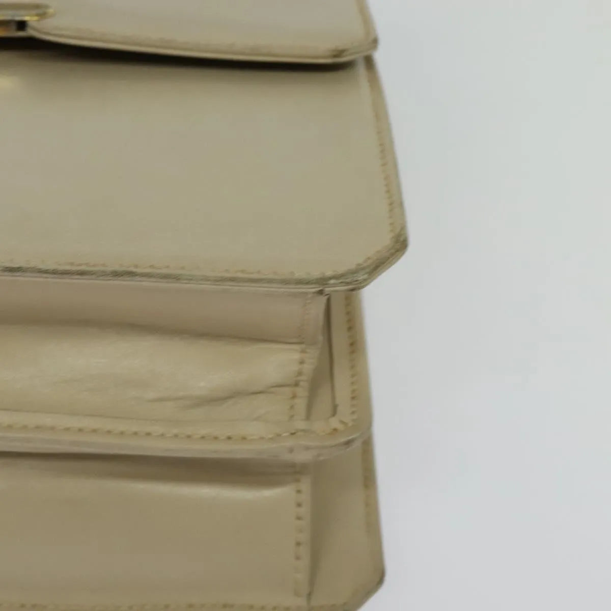 Gucci Vintage Flap Leather, Beige, Leather, Shoulder Bag