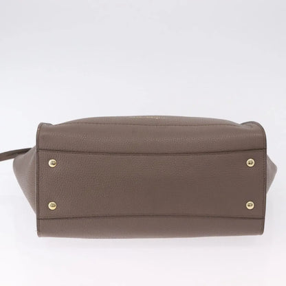 Salvatore Ferragamo Amy Tote Pebbled Leather, Beige, Leather, Tote Bag