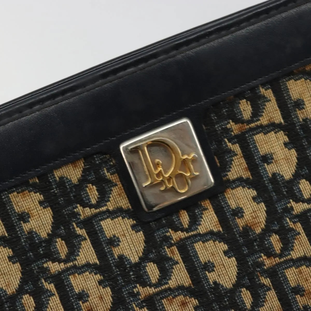 Christian Dior Vintage Trotter Canvas, Navy, Canvas, Shoulder Bag