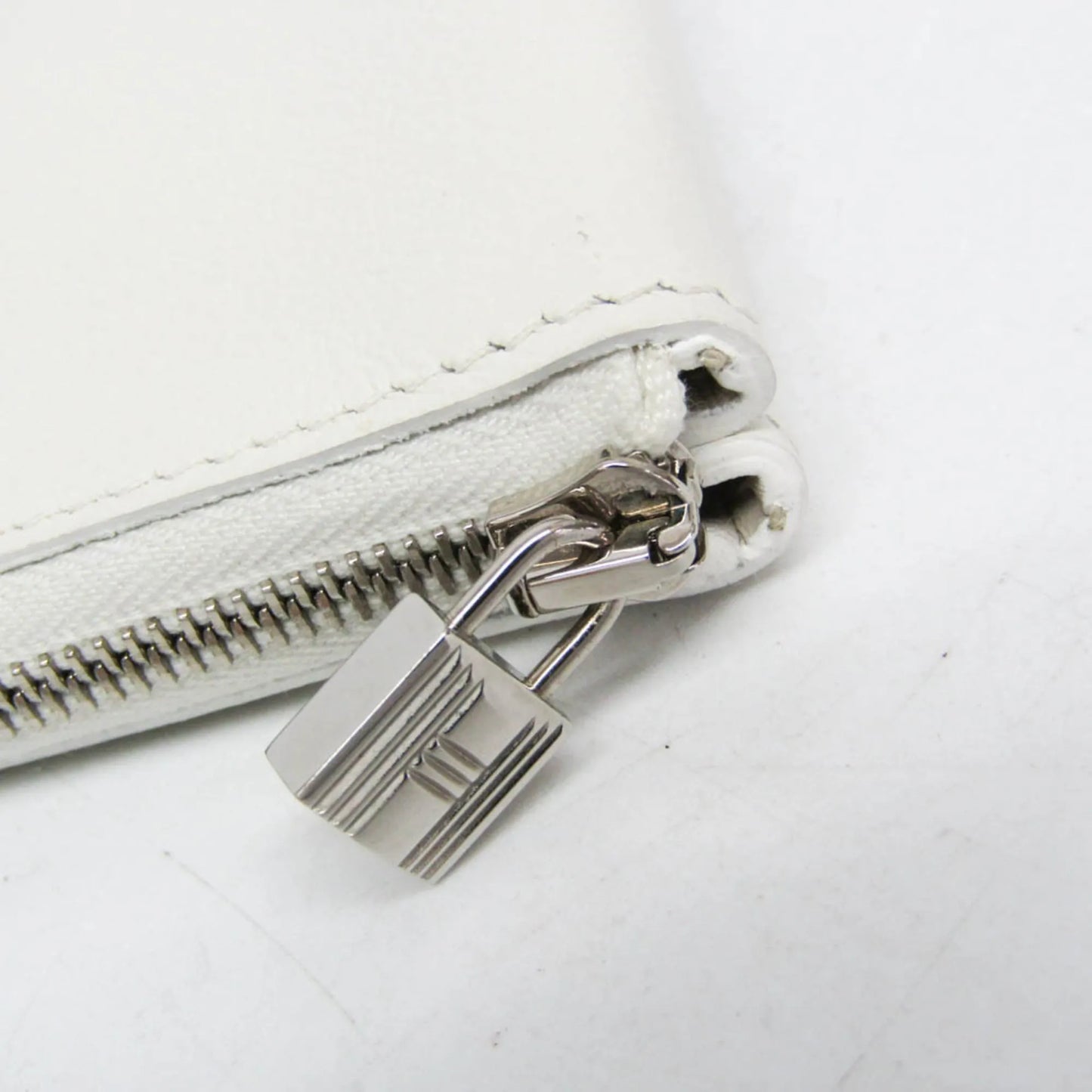 Hermes Atout Evercolor, White, Leather, Clutch
